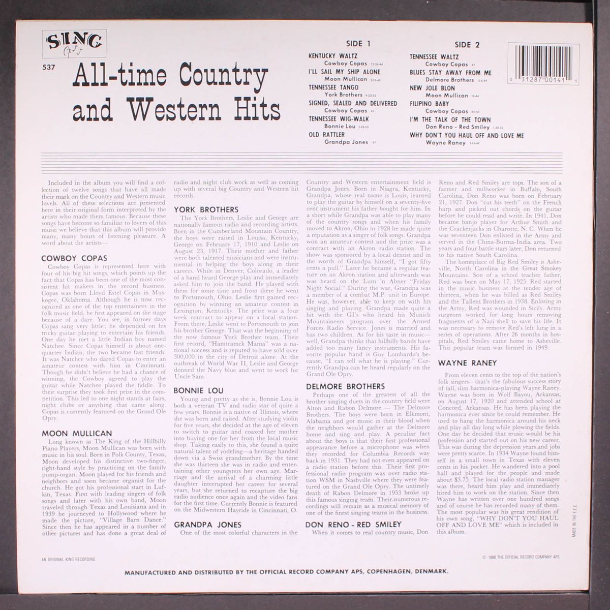 all-time country and western hits by VARIOUS
