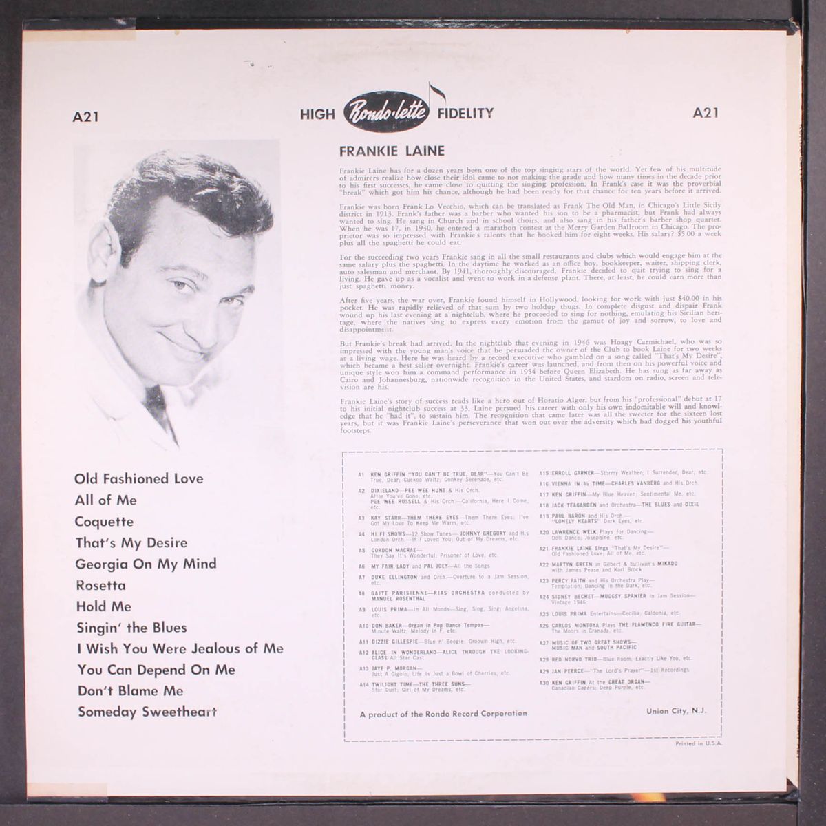 sings by FRANKIE LAINE