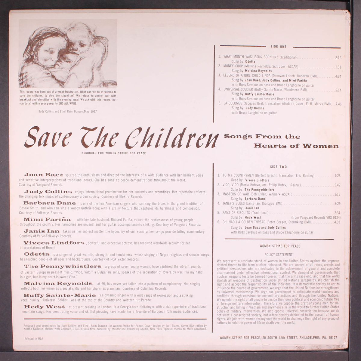 save the children, songs from the hearts of women by VARIOUS