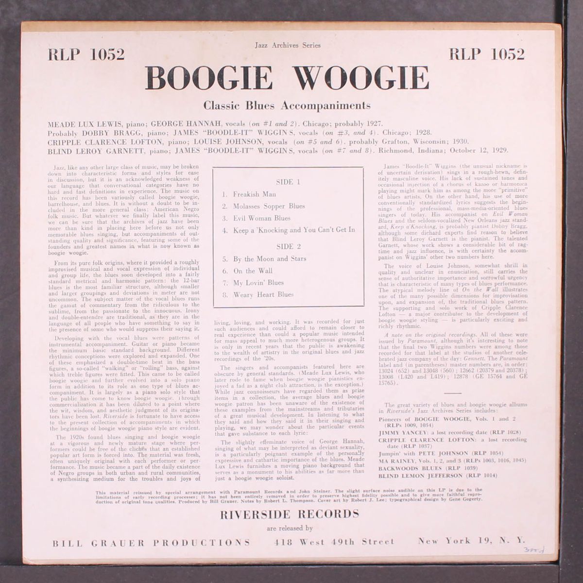 boogie woogie, classic blues accompaniments by VARIOUS