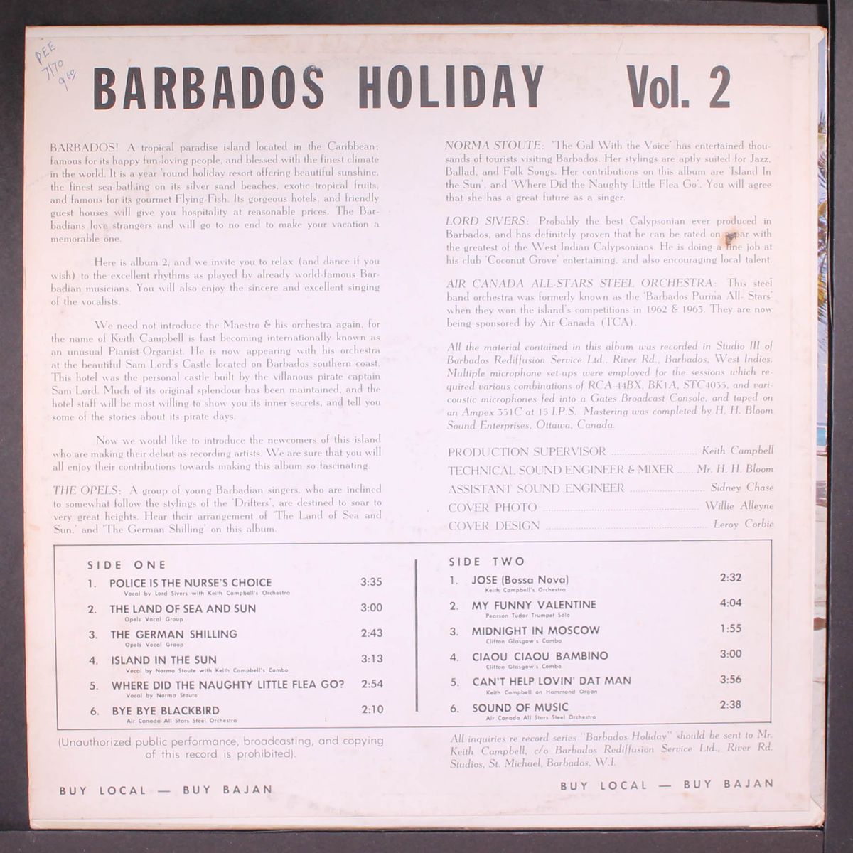 eastry presents barbados holiday volume 2 by VARIOUS