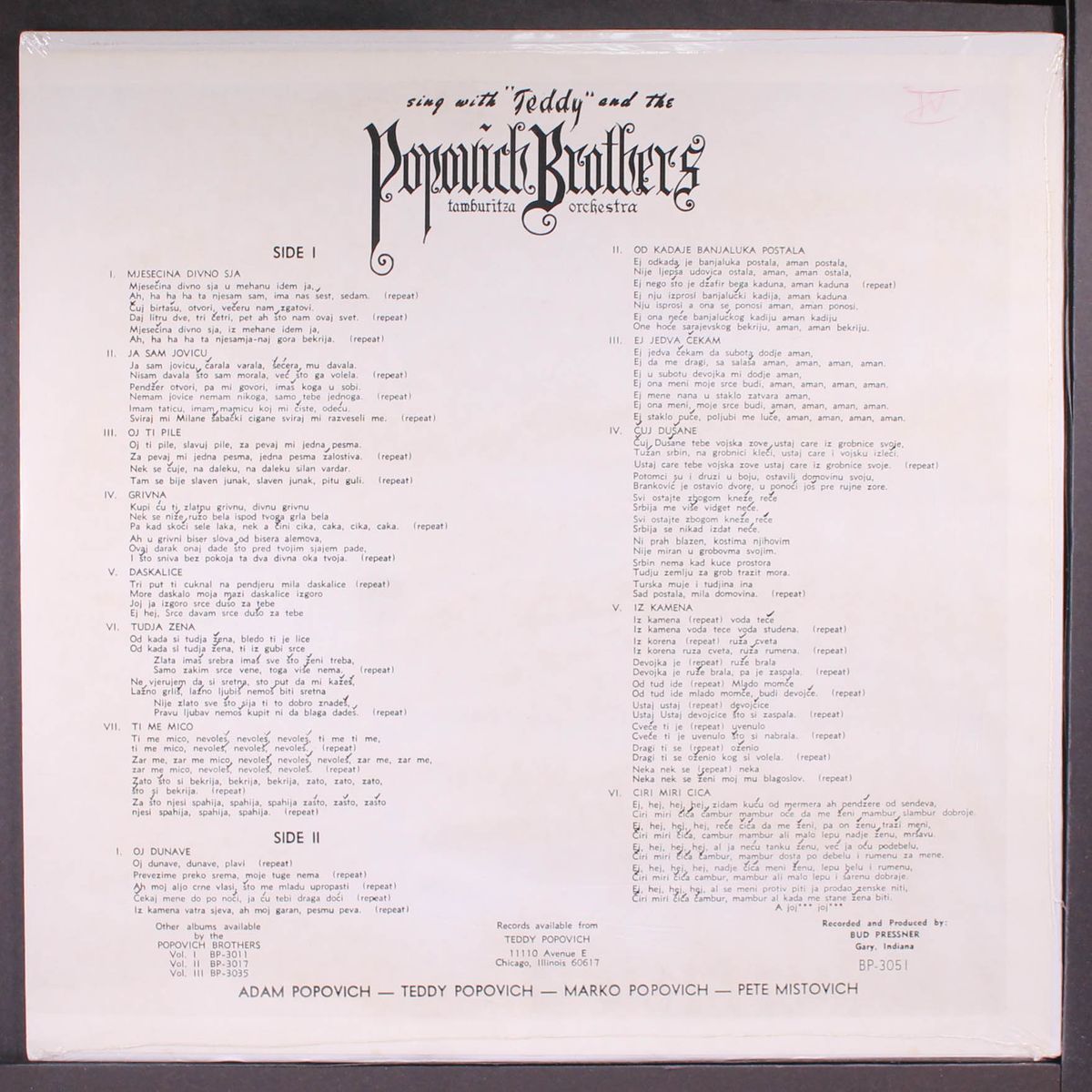 sing with by POPOVICH BROTHERS TAMBURITZA ORCHESTRA