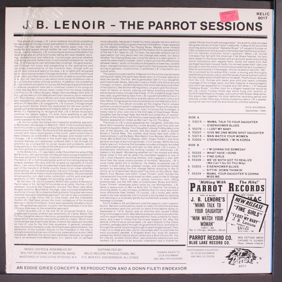 the parrot sessions by J.B. LENOIR