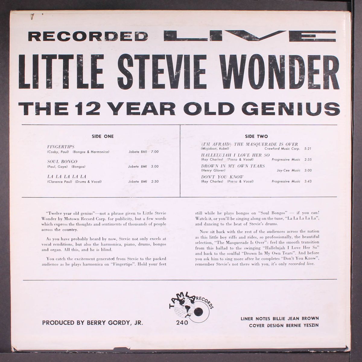 stevie wonder; the 12 year old genius by STEVIE WONDER