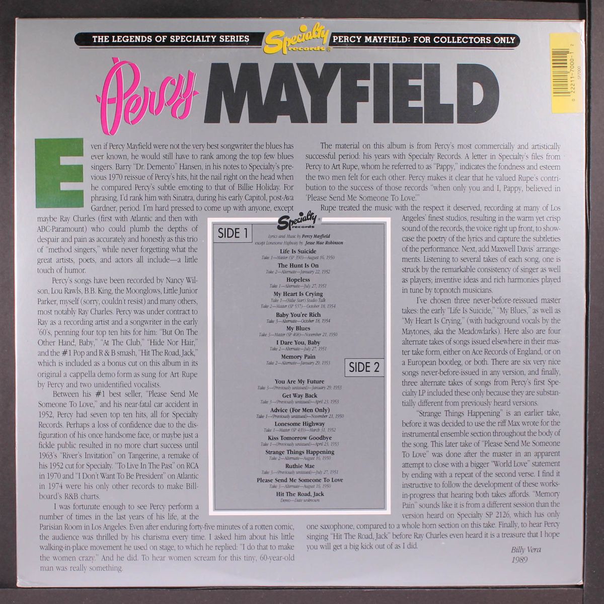 for collectors only by PERCY MAYFIELD