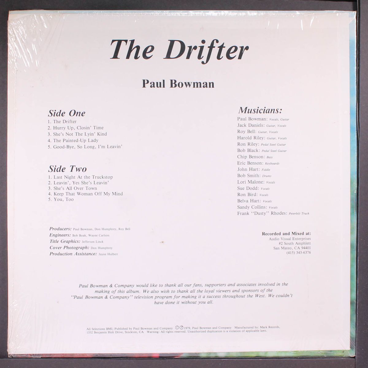 the drifter by PAUL BOWMAN