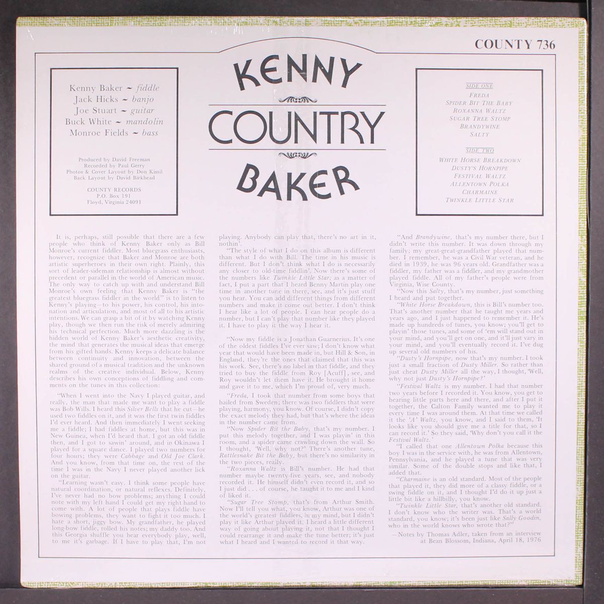kenny baker country by KENNY BAKER
