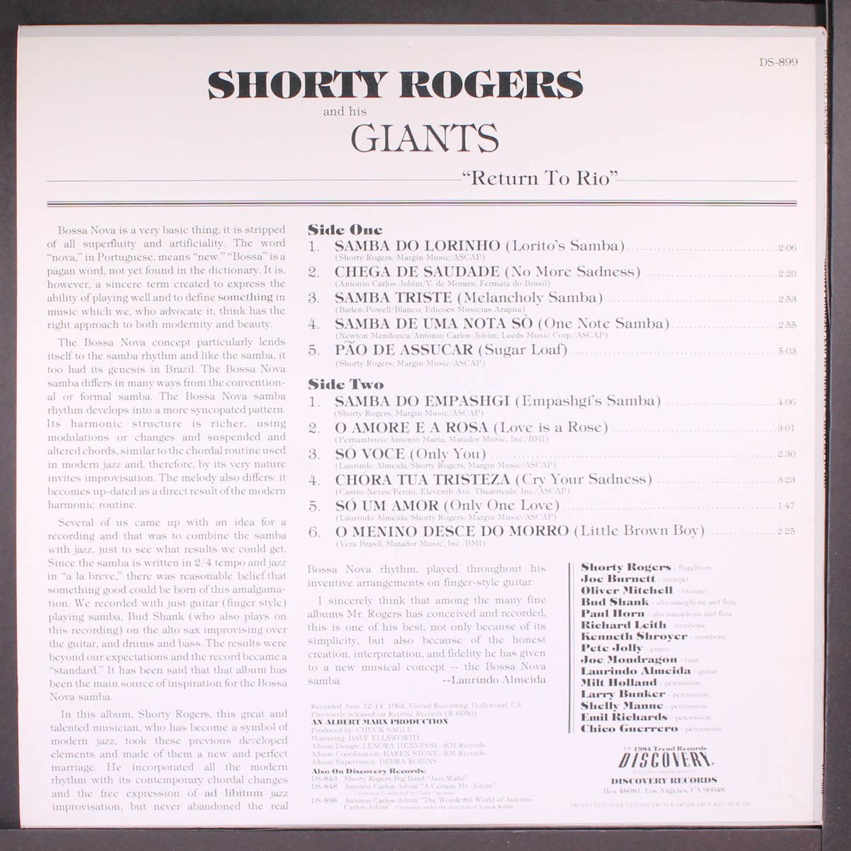 return to rio by SHORTY ROGERS