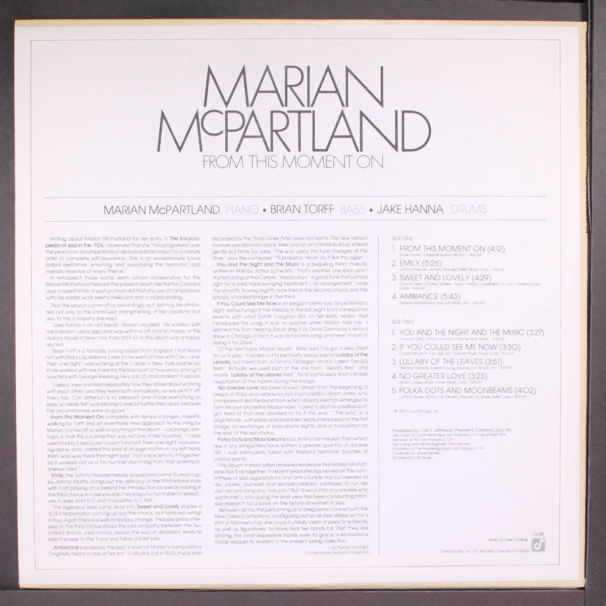 from this moment on by MARIAN MCPARTLAND