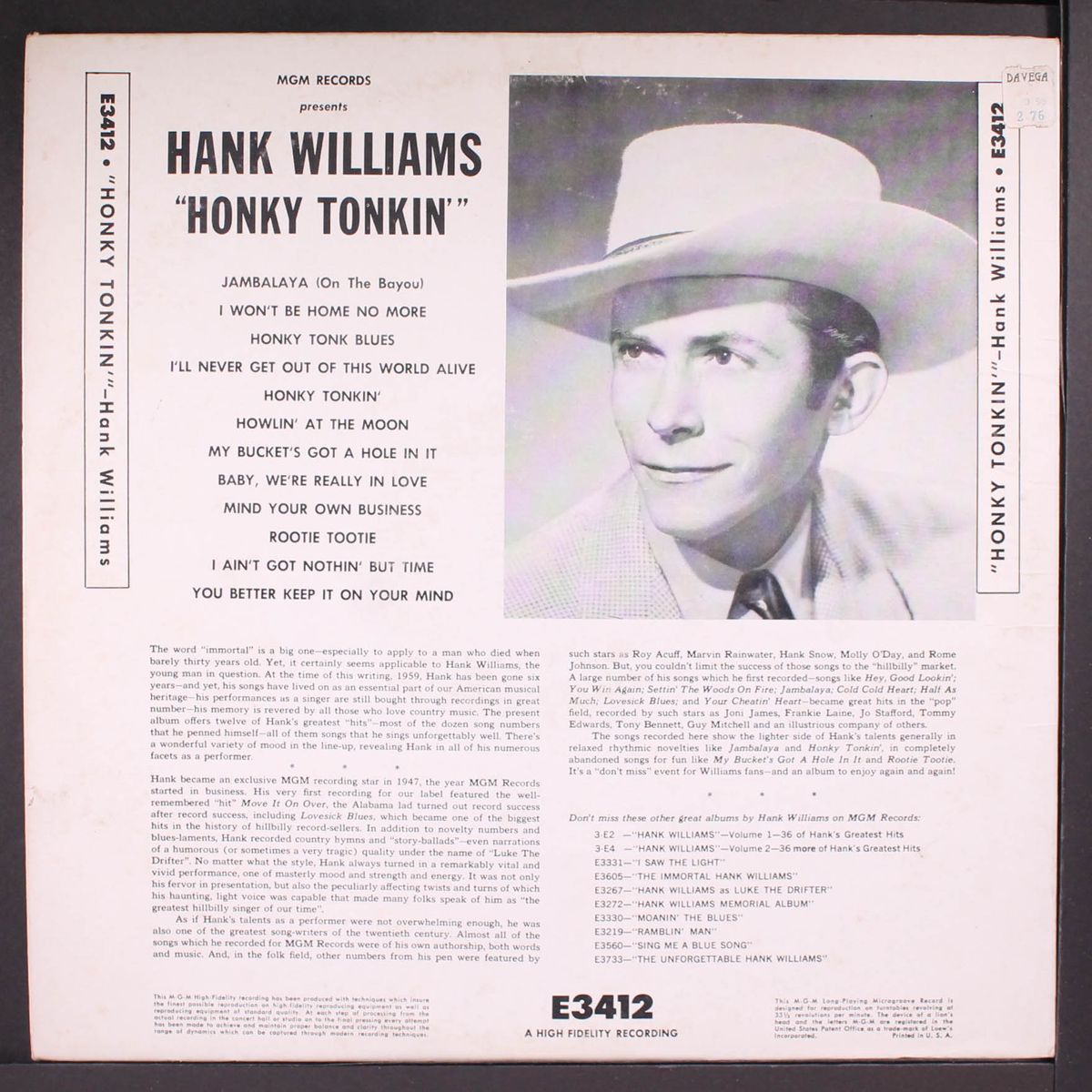 honky-tonkin' by HANK WILLIAMS