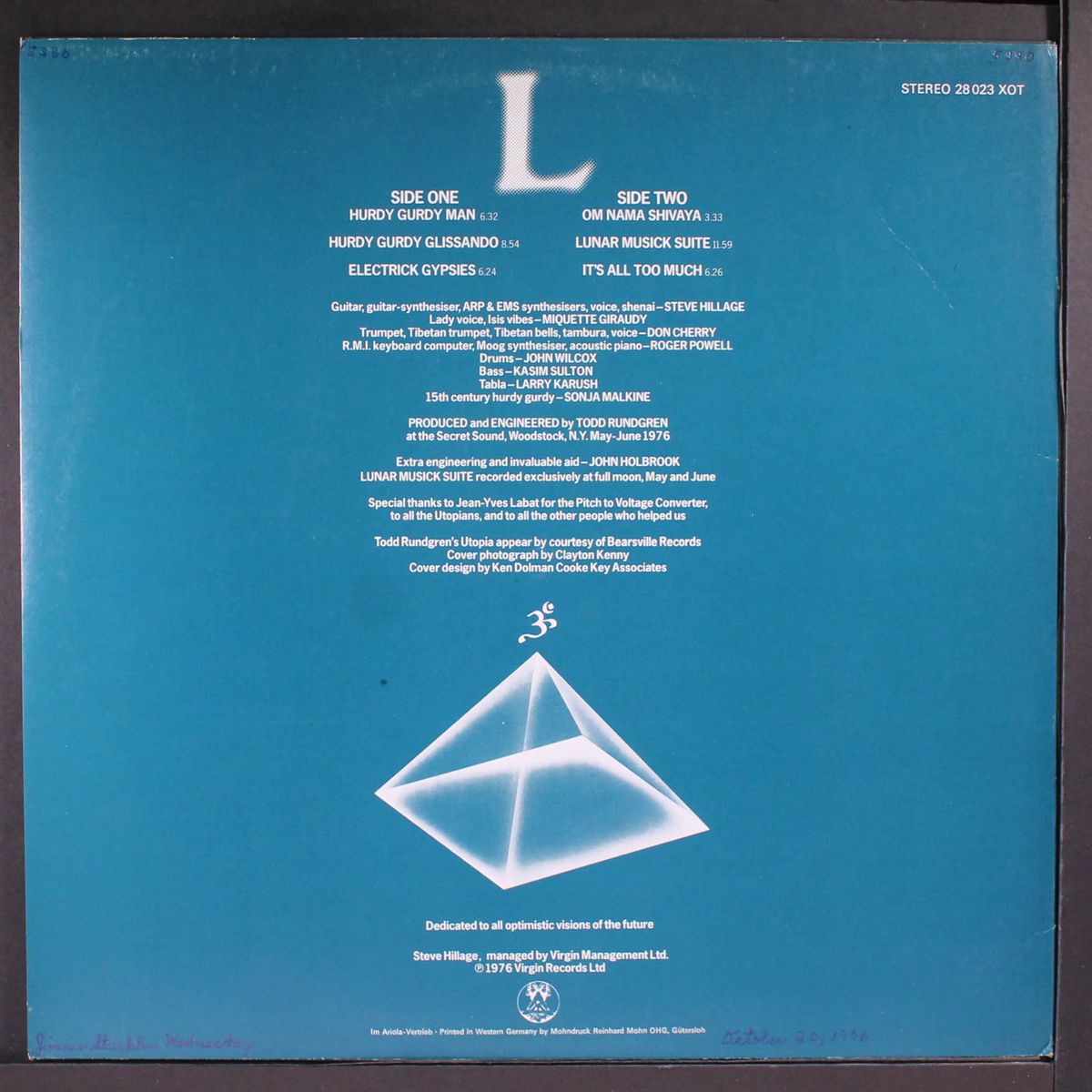 l by STEVE HILLAGE