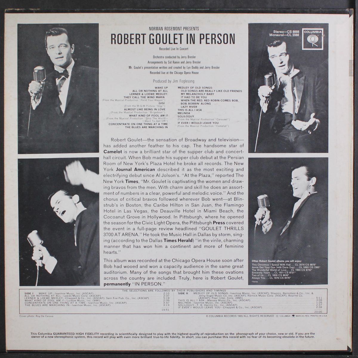 in person by ROBERT GOULET