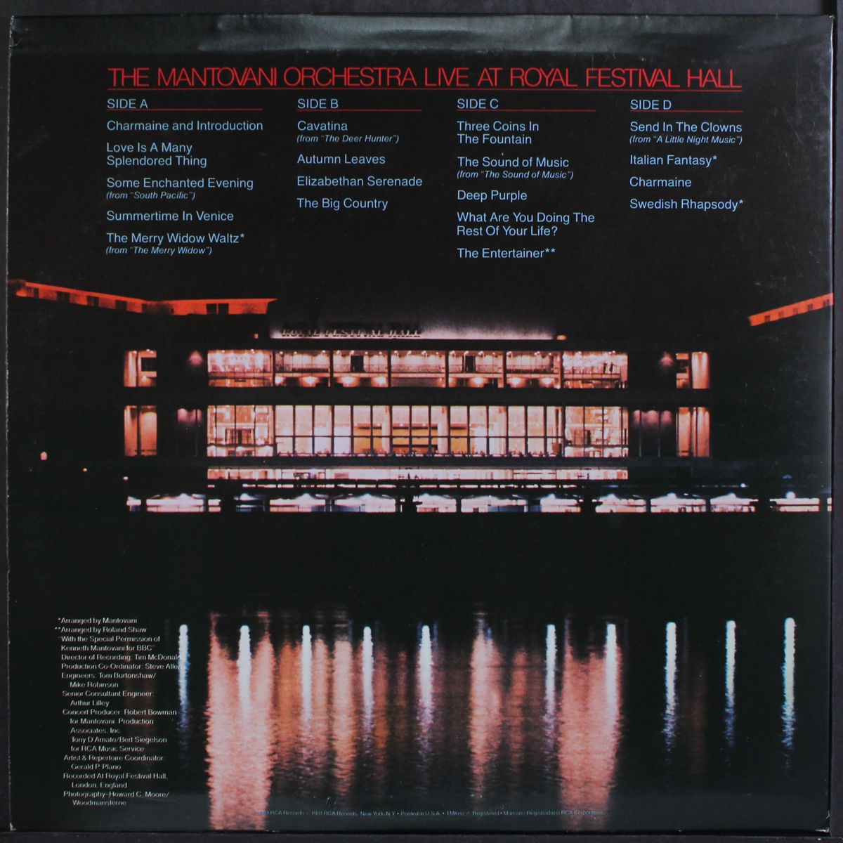 live at royal festival hall by MANTOVANI