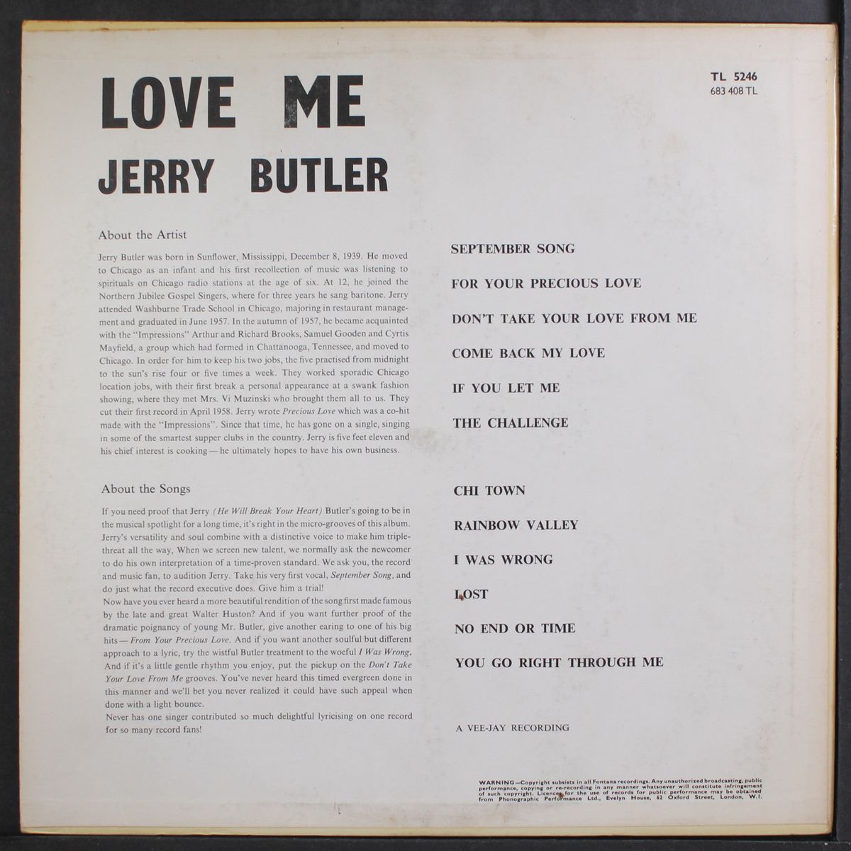 love me by JERRY BUTLER