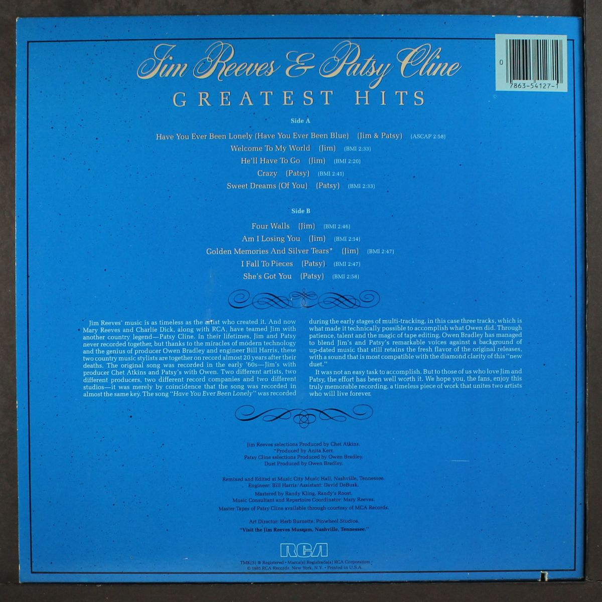 greatest hits by JIM REEVES & PATSY CLINE