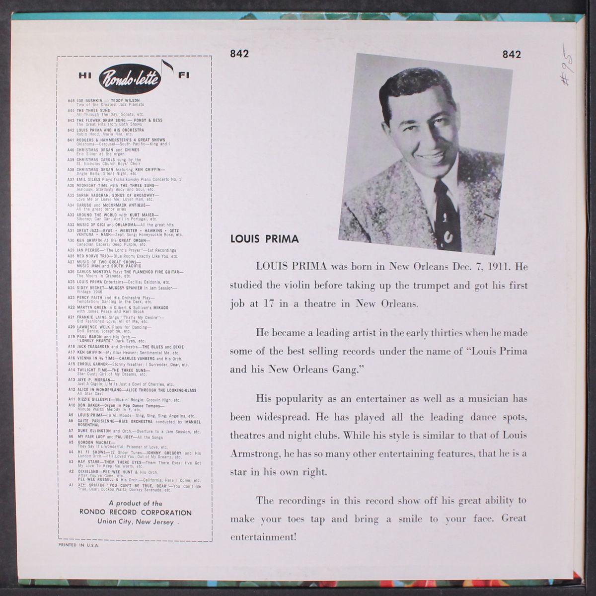 louis prima by LOUIS PRIMA