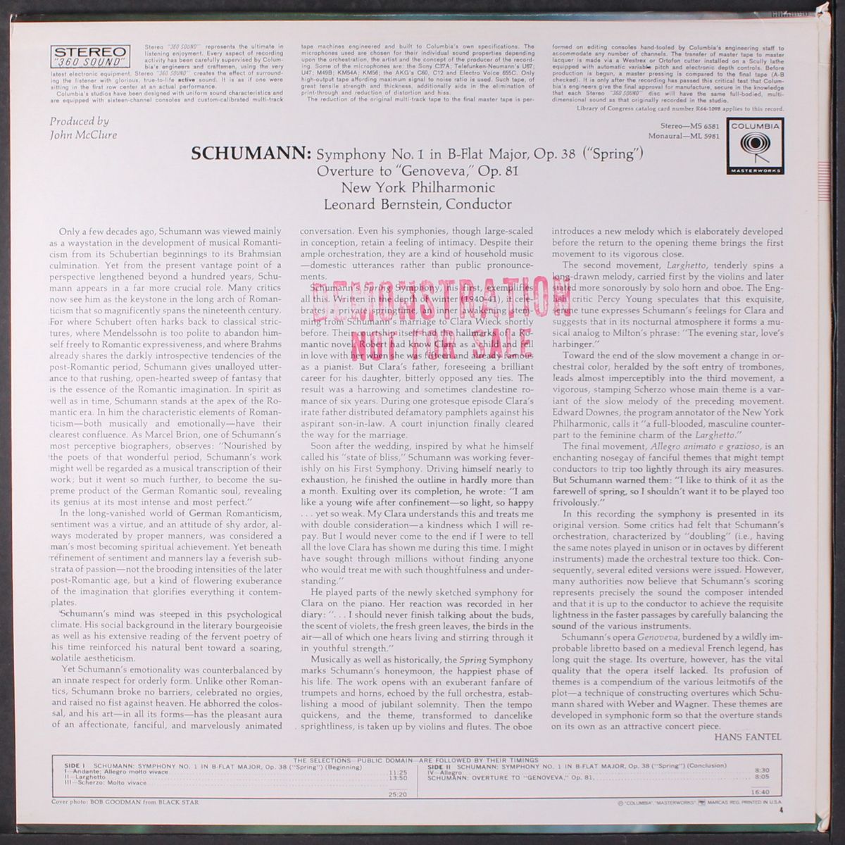 schumann: spring symphony by LEONARD BERNSTEIN