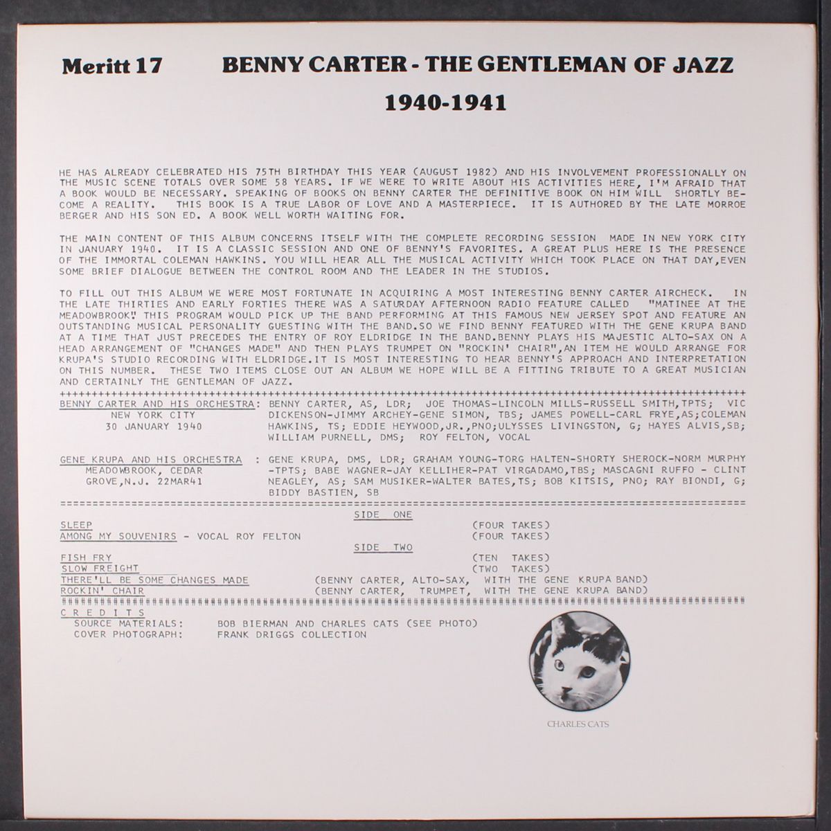 the gentleman of jazz 1940-1941 by BENNY CARTER