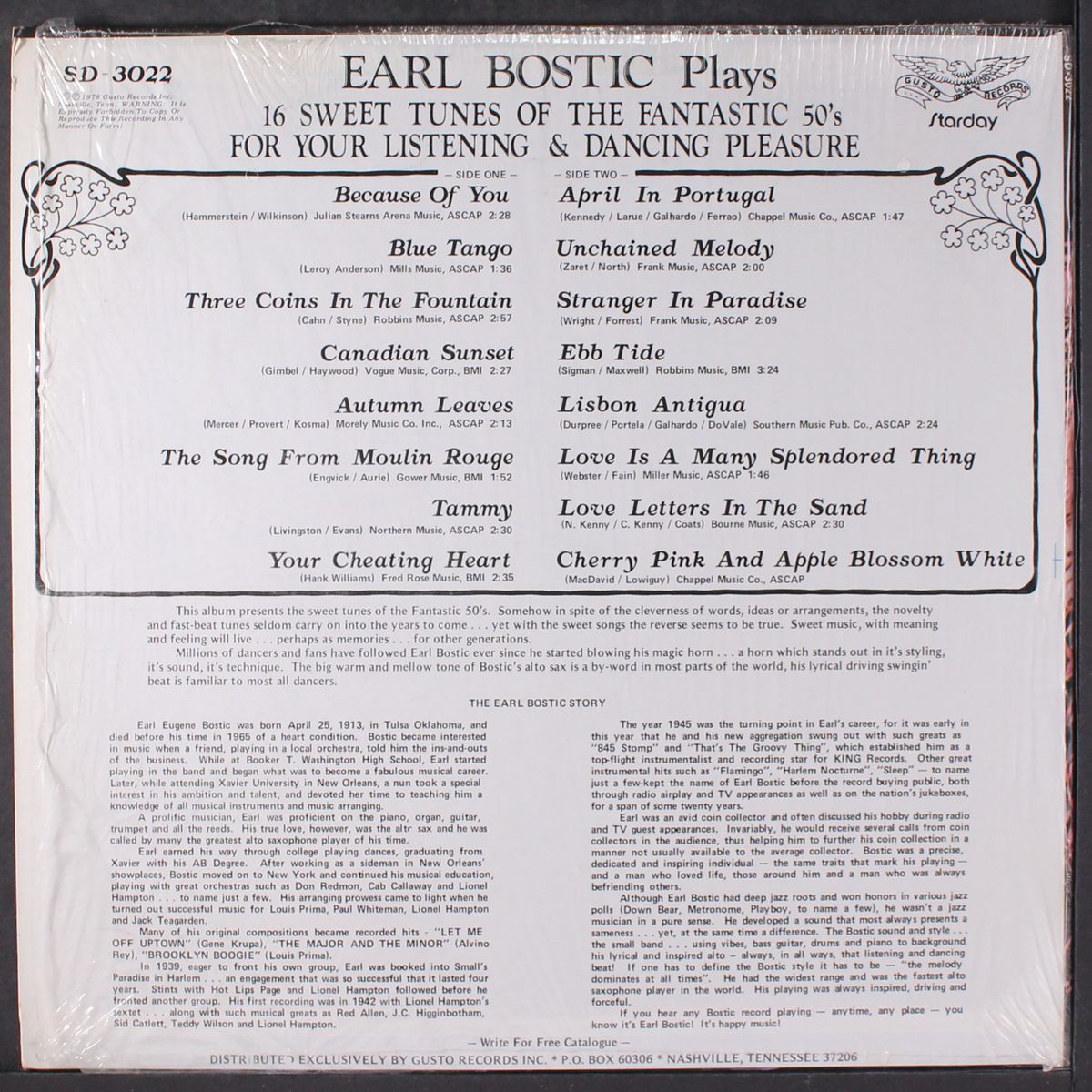 16 sweet tunes of the fantastic 50's by EARL BOSTIC