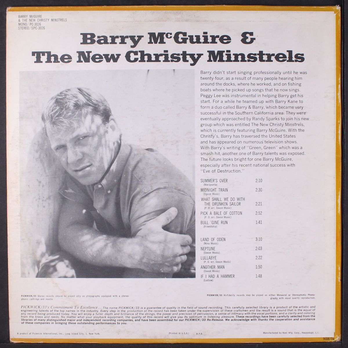 & the new christy minstrels by BARRY MCGUIRE