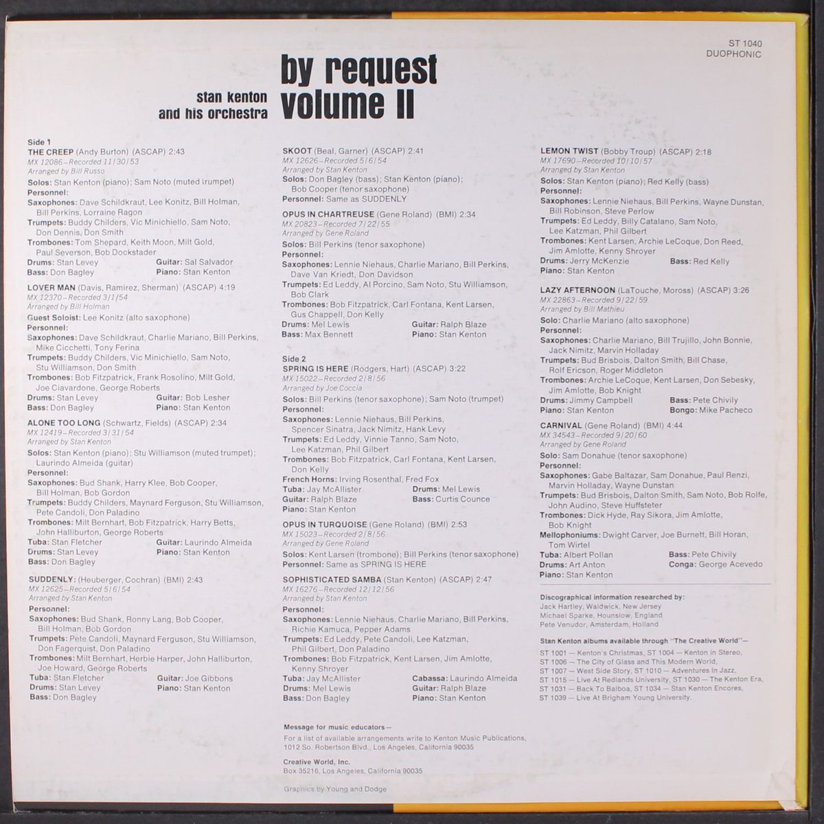 by request volume 2 by STAN KENTON