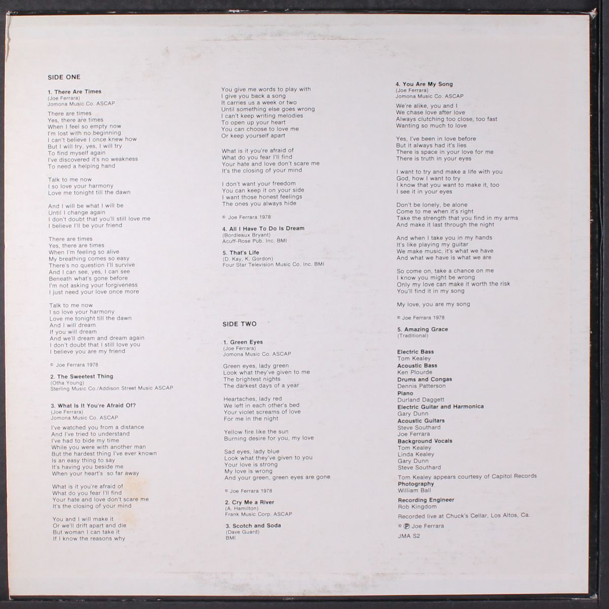 there are times by JOE FERRARA