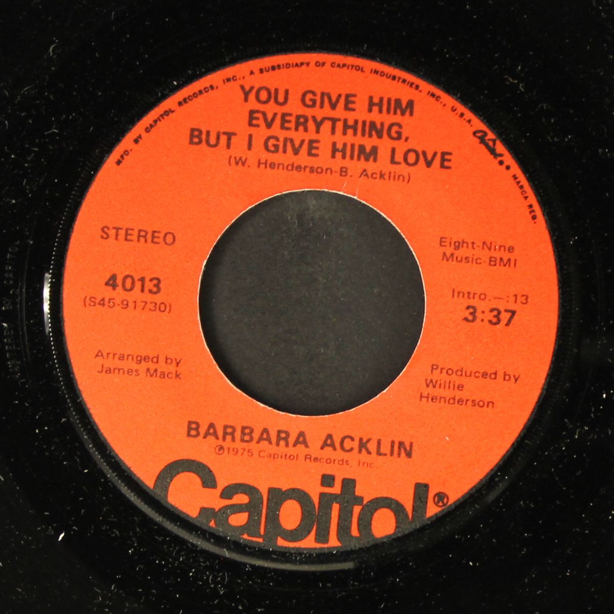 special loving / you give him everything but i give him love by BARBARA ACKLIN