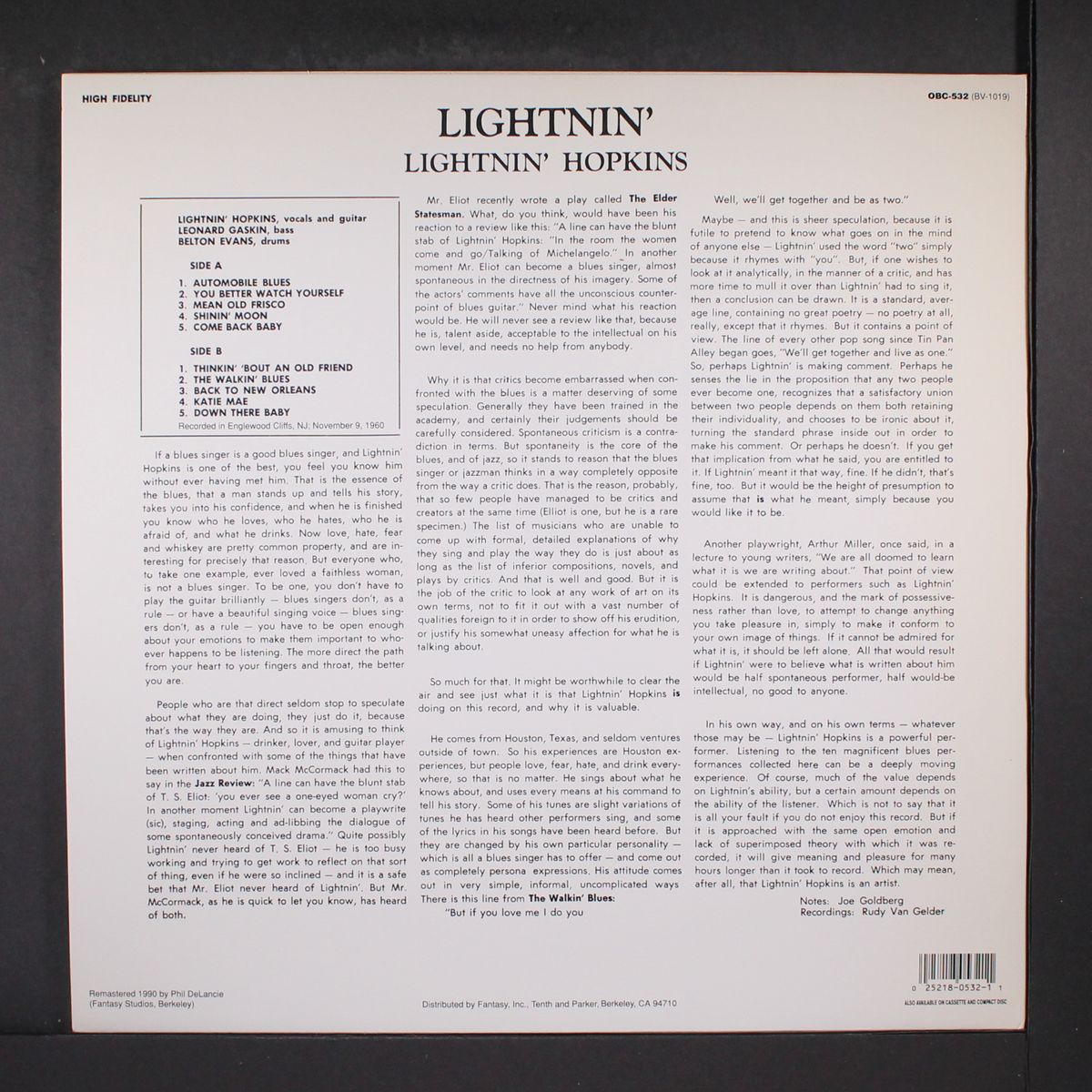 the blues of lightnin' hopkins by LIGHTNIN' HOPKINS