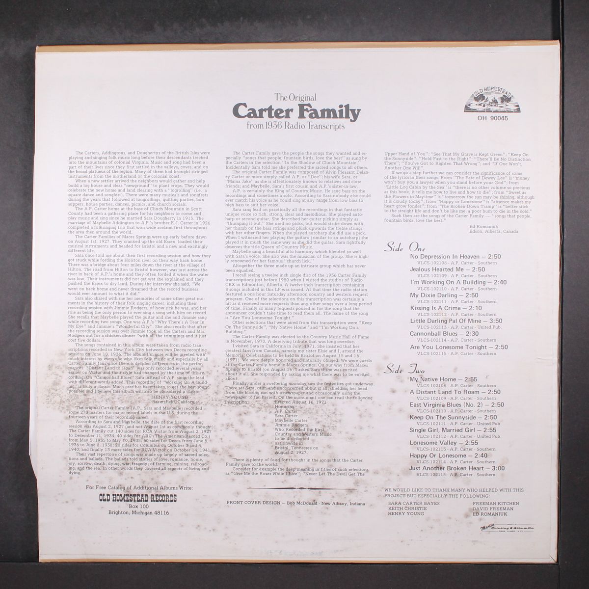from 1936 radio transcripts by CARTER FAMILY