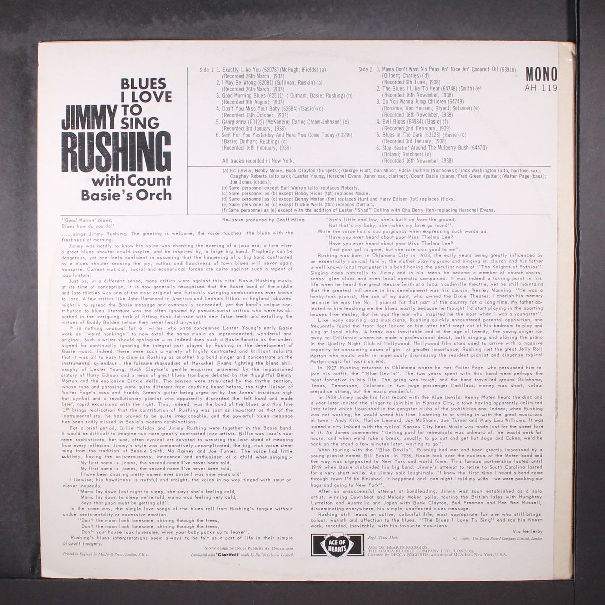 blues i love to sing by JIMMY RUSHING