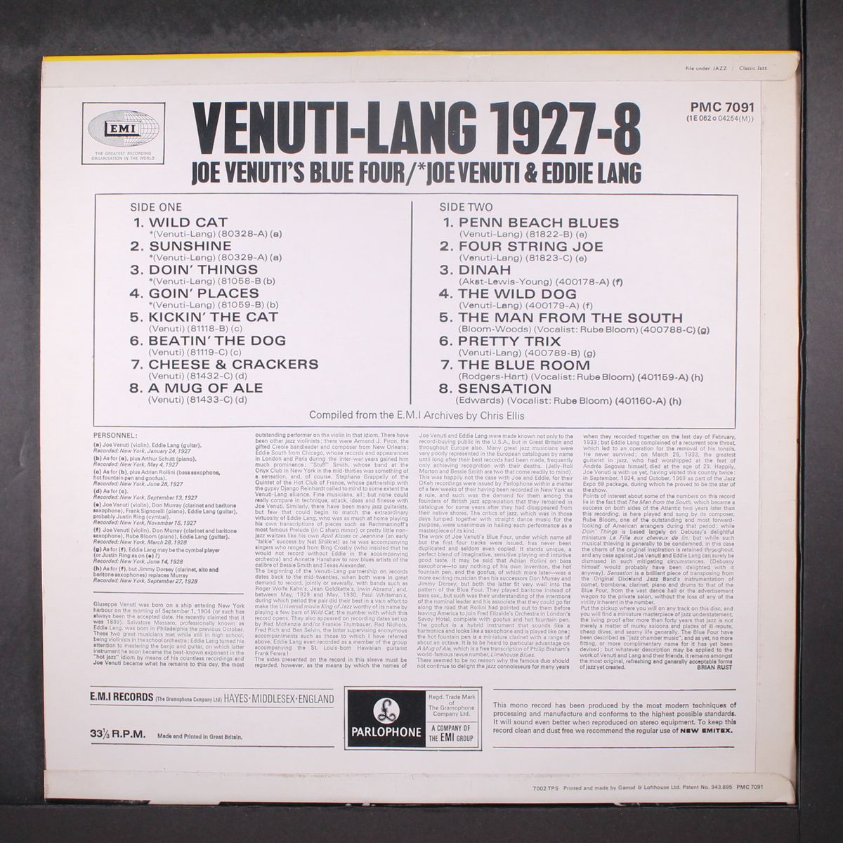 1927-8 by JOE VENUTI & EDDIE LANG