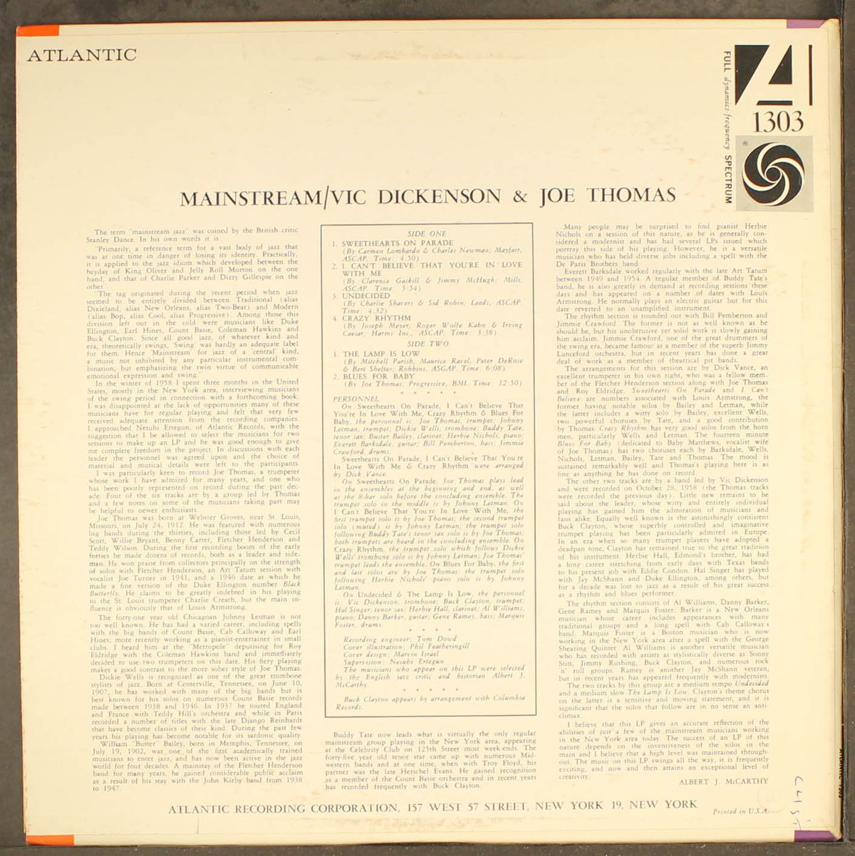 mainstream by VIC DICKENSON & JOE THOMAS