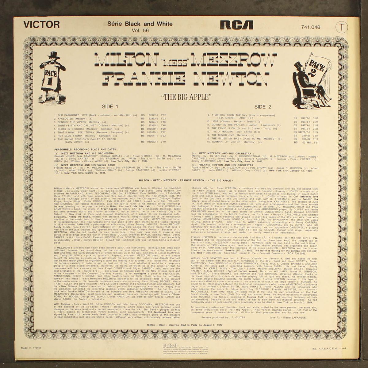 the big apple by MILTON "MEZZ" MEZZROW / FRANKIE NEWTON