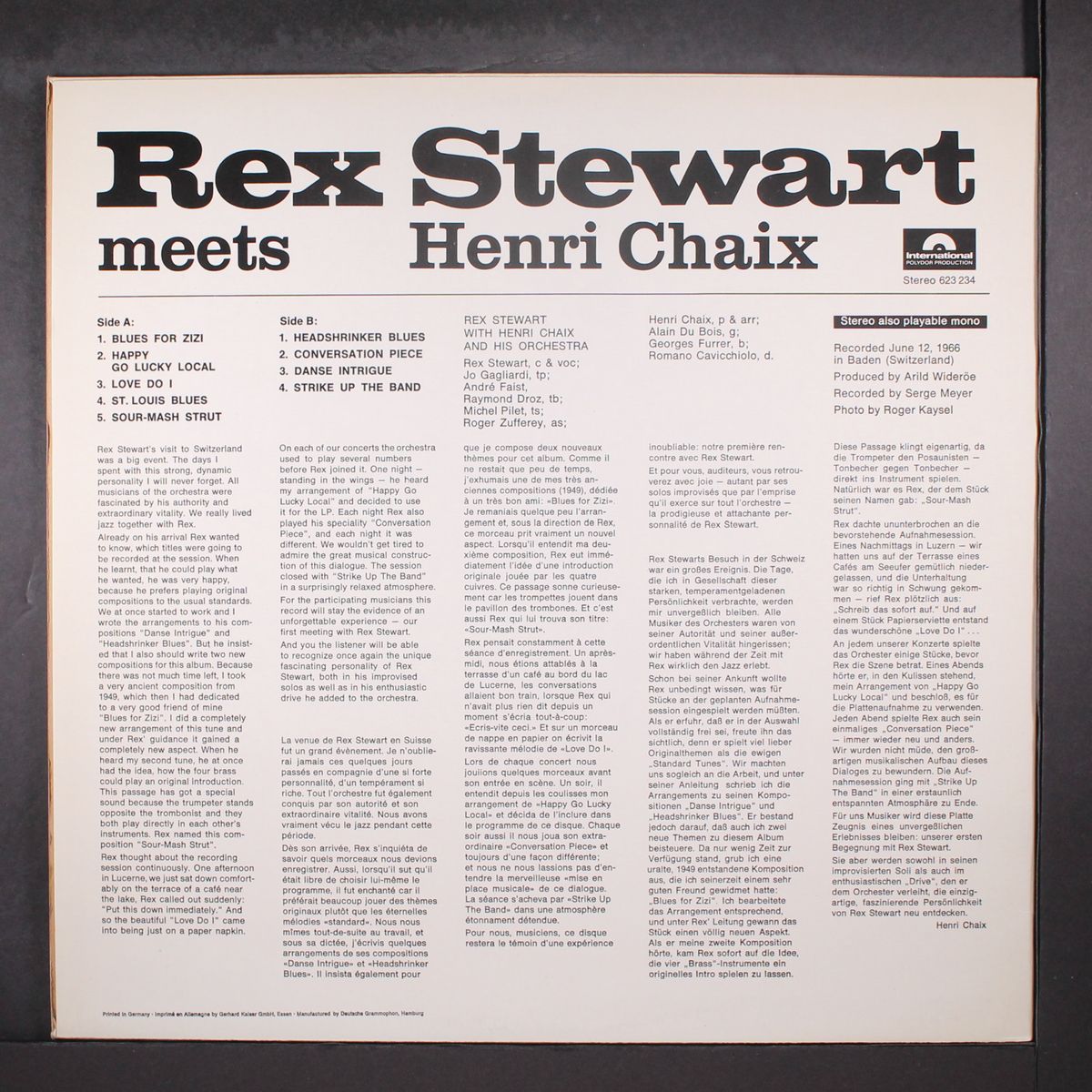meets henri chaix by REX STEWART