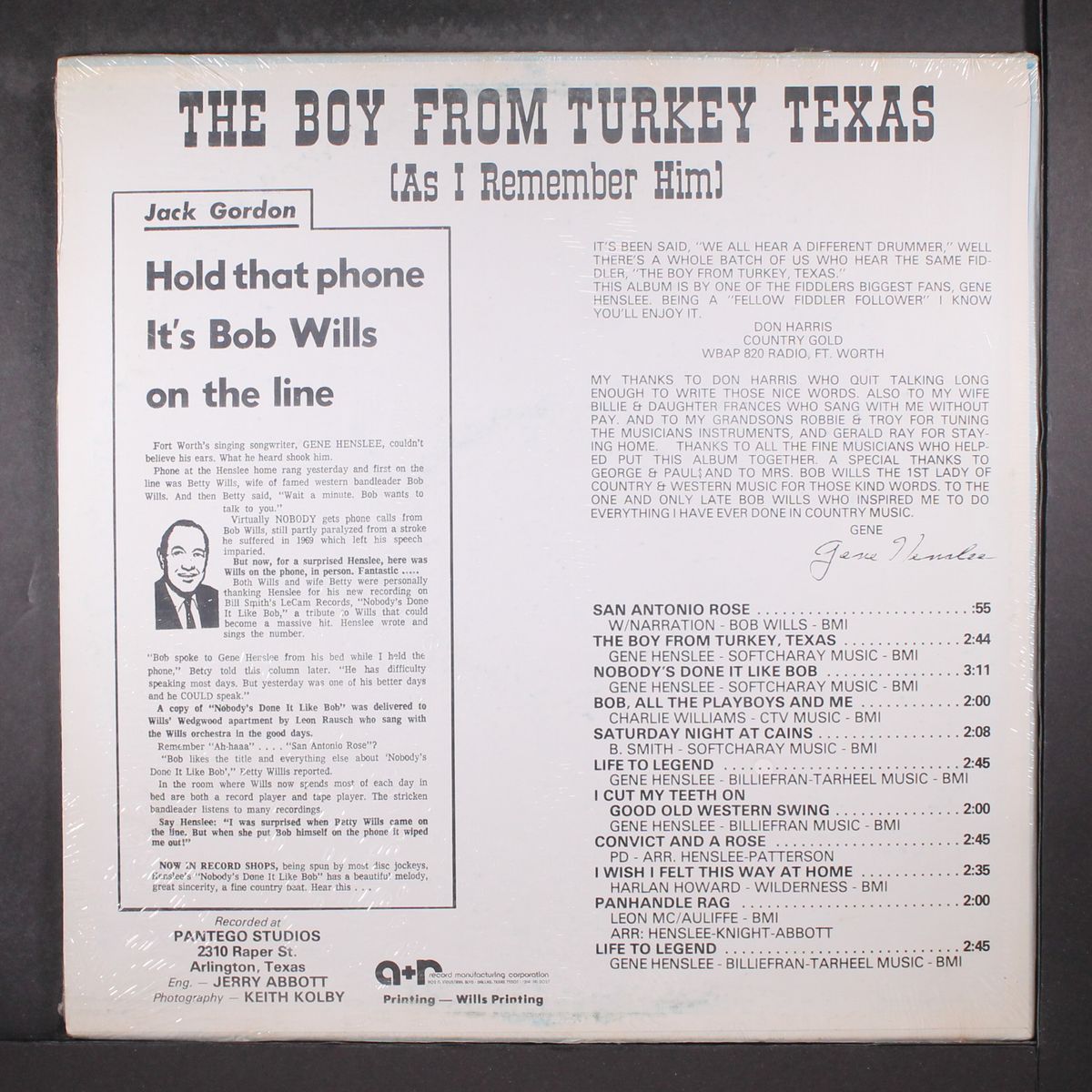the boy from turkey texas by GENE HENSLEE