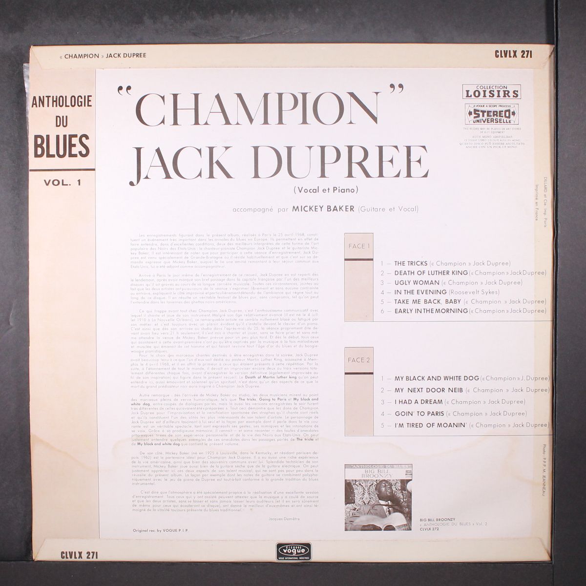 anthologie du blues, vol. 1 by CHAMPION JACK DUPREE