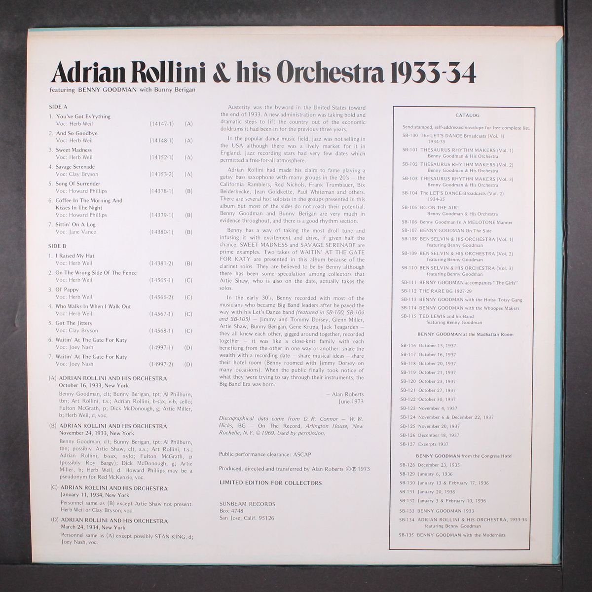 1933-34 by ADRIAN ROLLINI