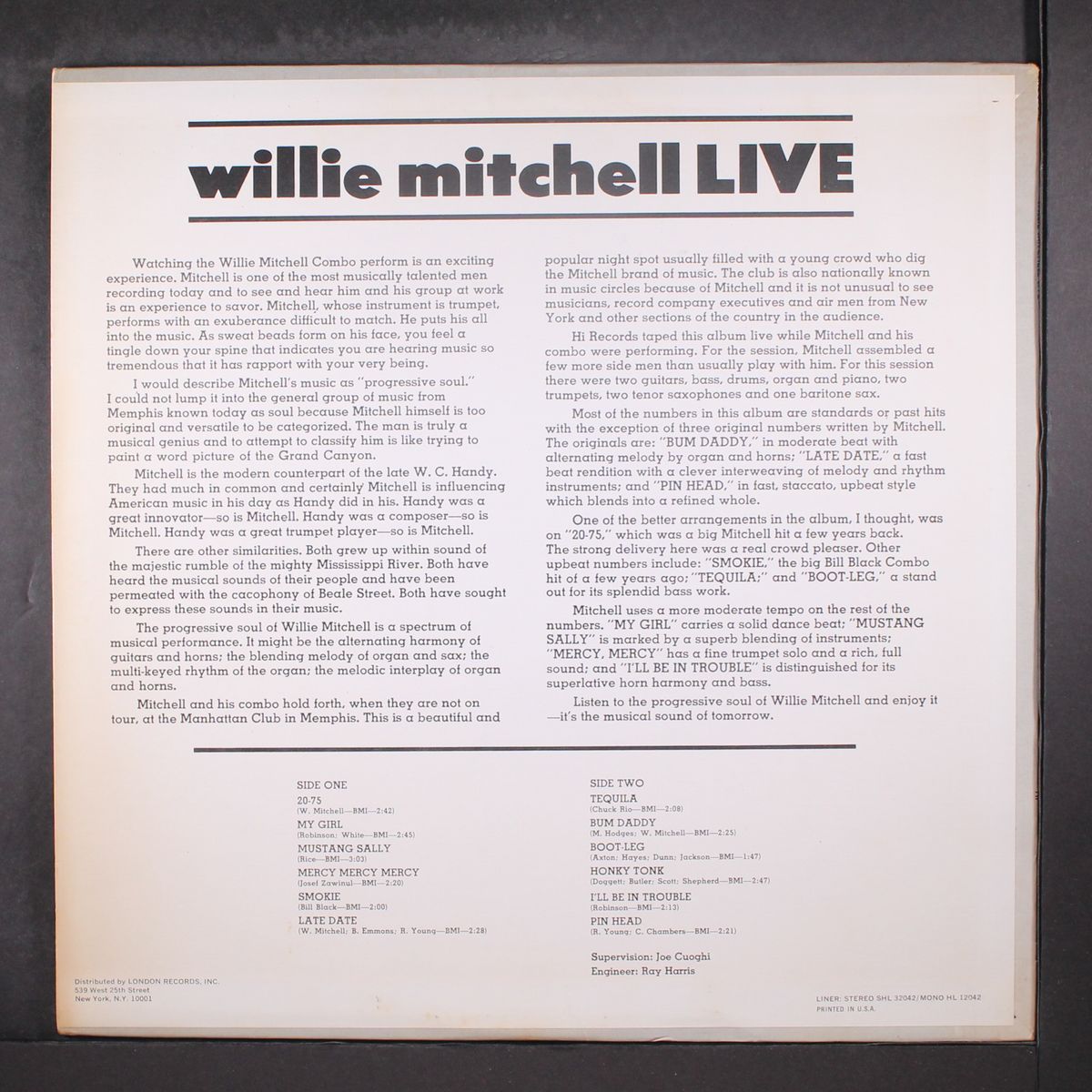 live by WILLIE MITCHELL