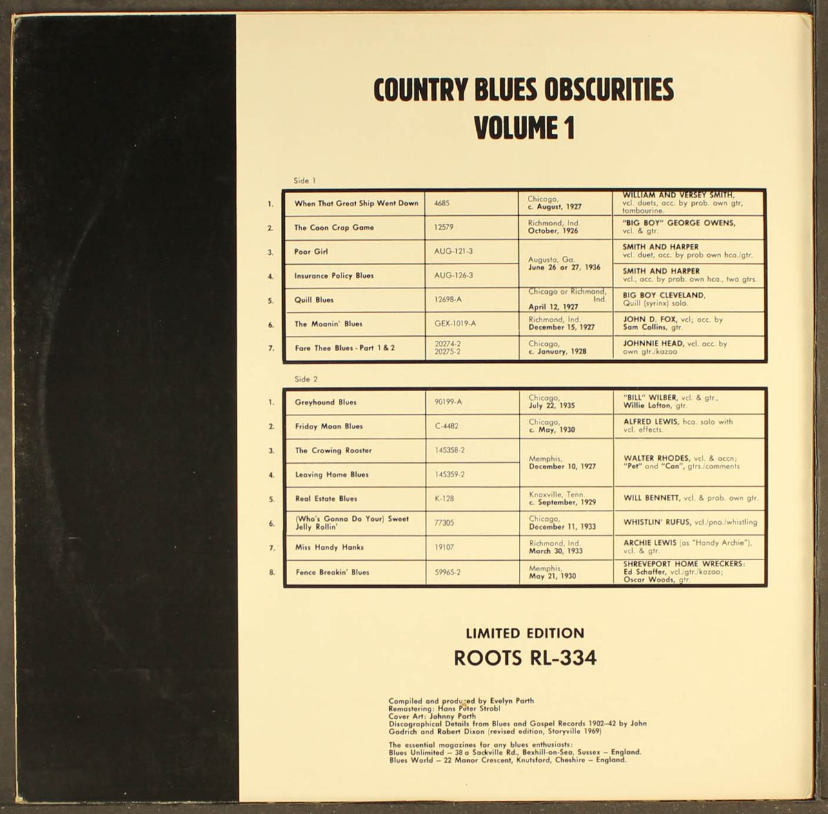 country blues obscurities, vol. 1 by VARIOUS
