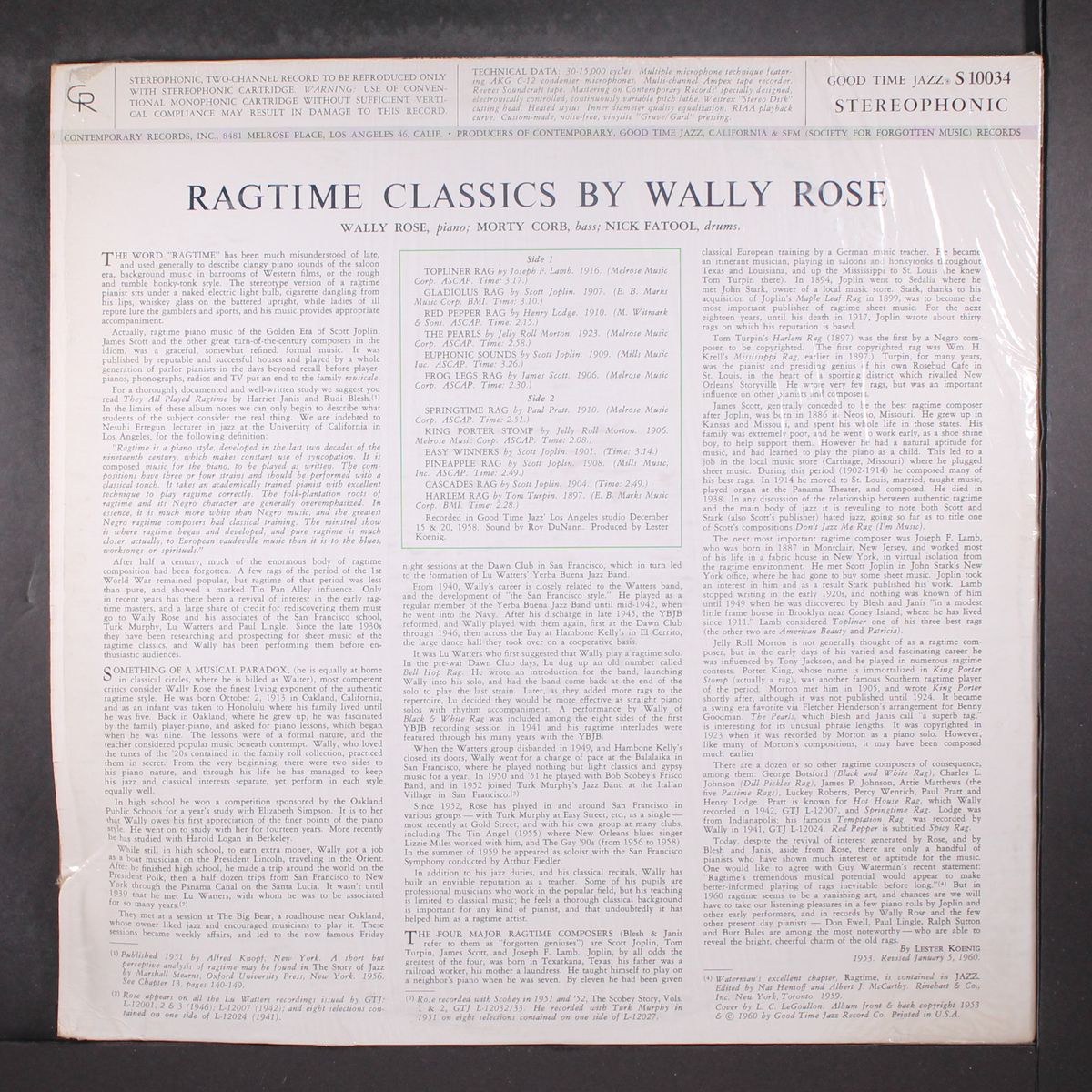 ragtime classics by WALLY ROSE