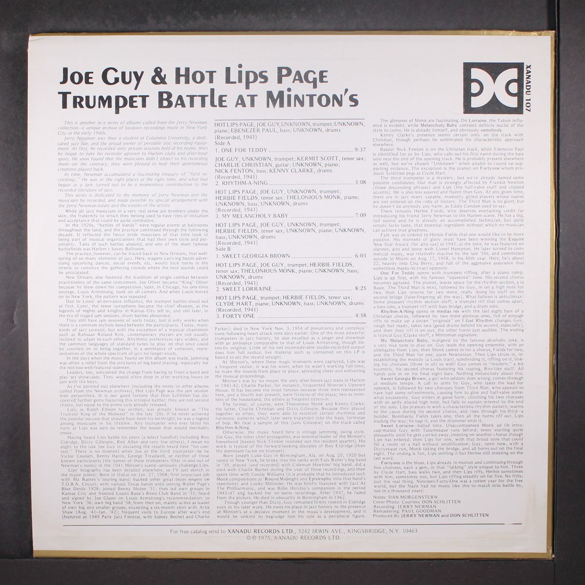 trumpet battle at minton's by JOE GUY & HOT LIPS PAGE