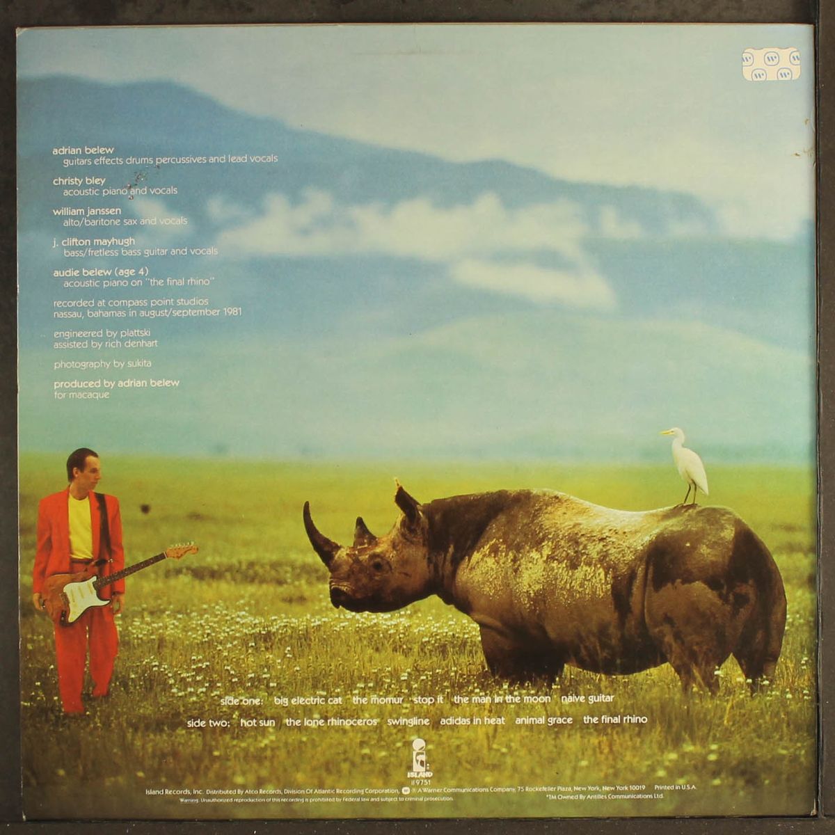 lone rhino by ADRIAN BELEW