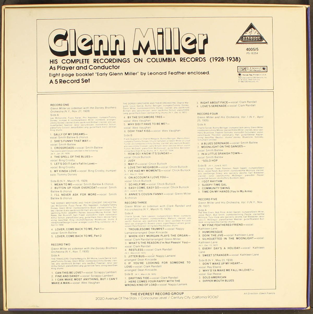 his complete recordings on columbia records (1928-1938) by GLENN MILLER