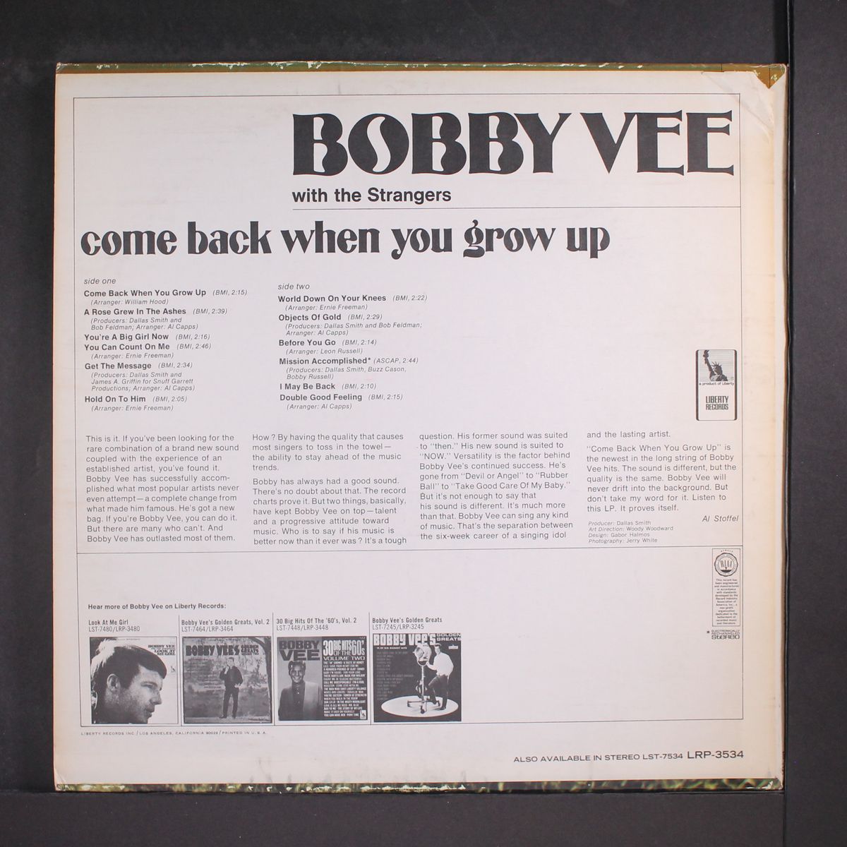come back when you grow up by BOBBY VEE