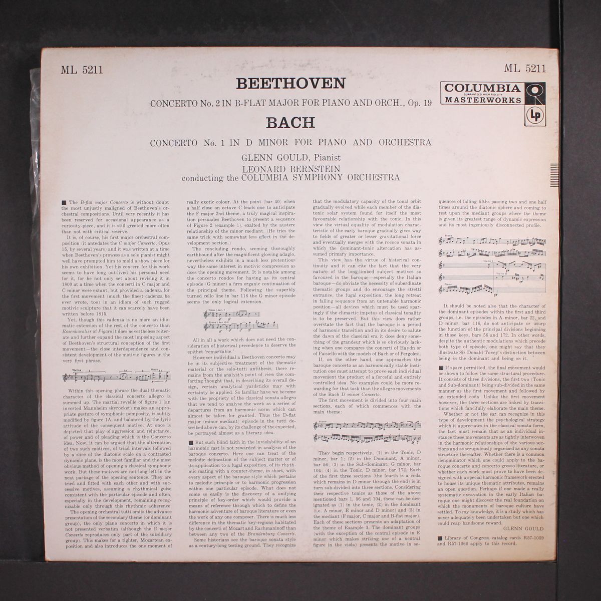 beethoven: piano concerto no. 2in b flat major by GLENN GOULD