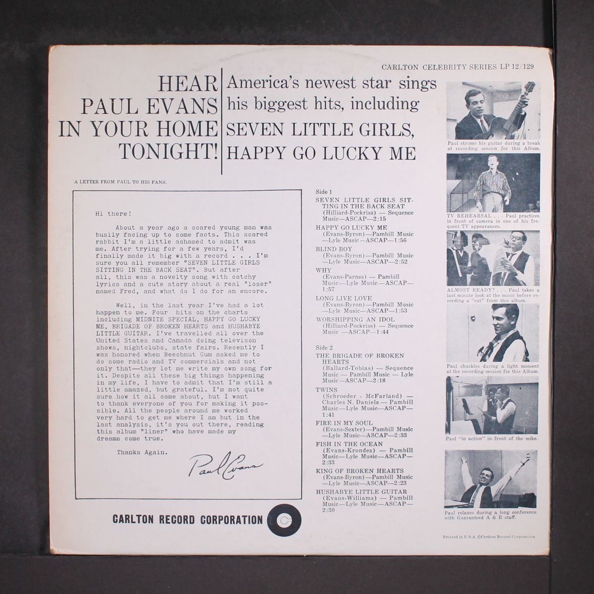 hear in your home tonight by PAUL EVANS