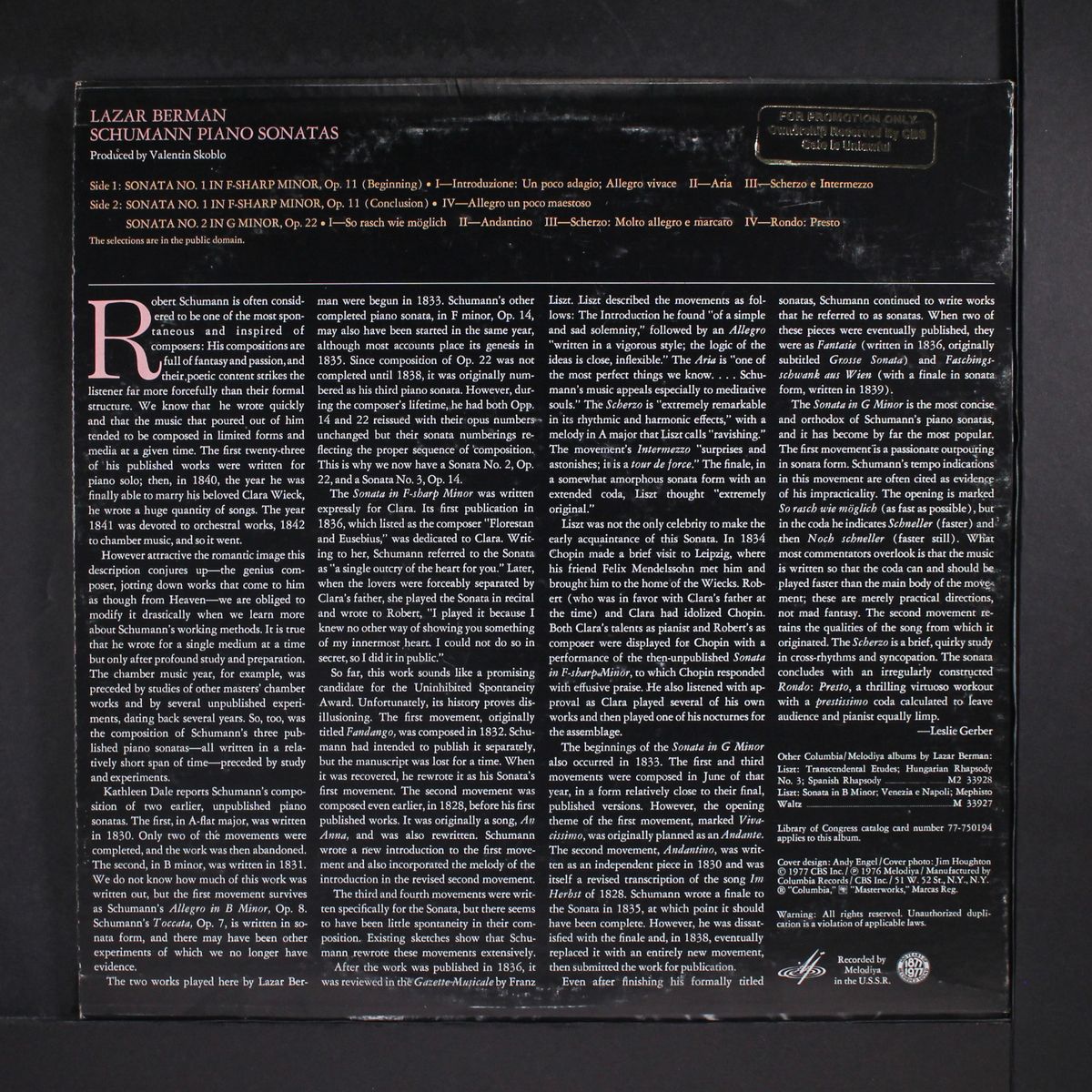 schumann: piano sonatas by LAZAR BERMAN