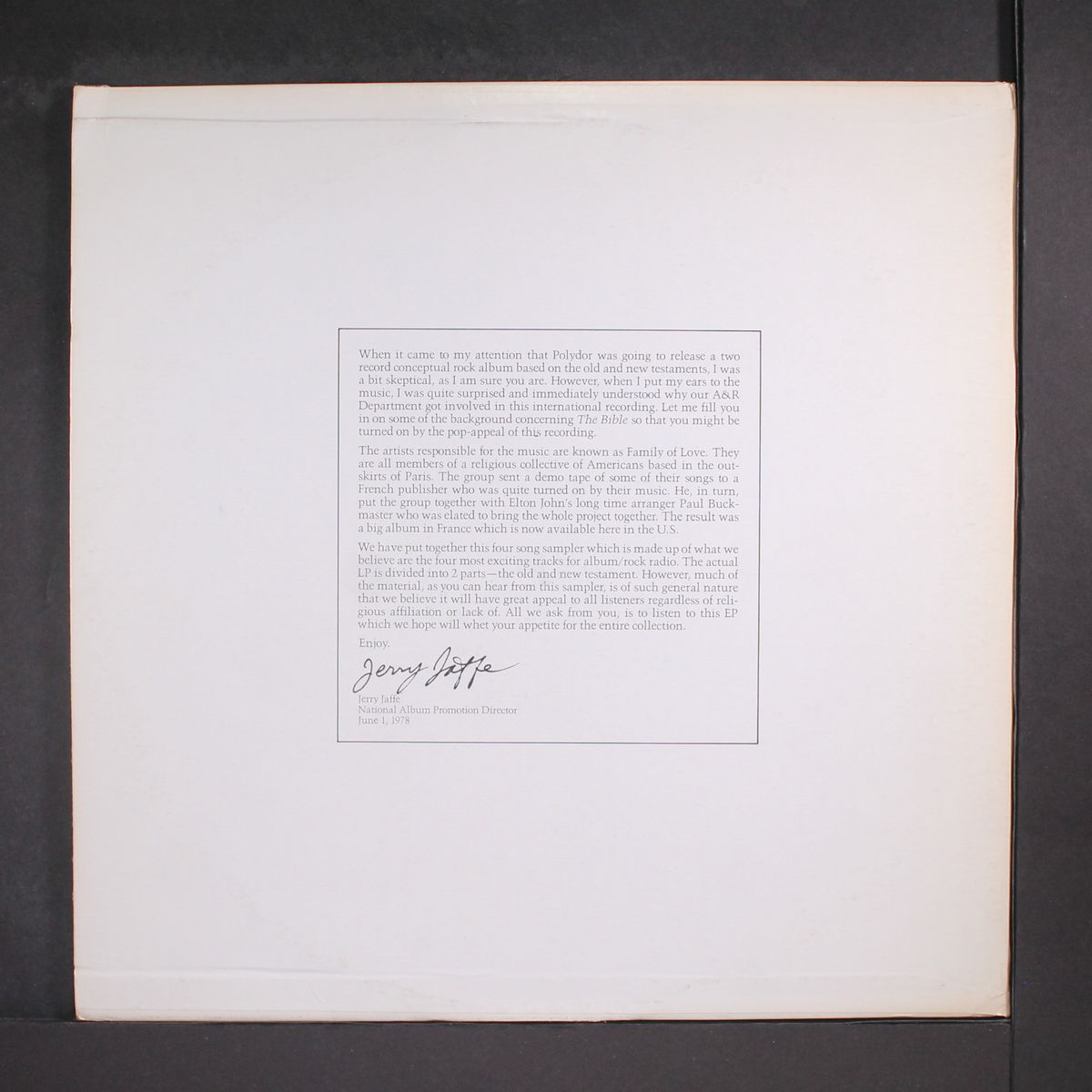 the bible, a rock testament (sampler) by FAMILY OF LOVE