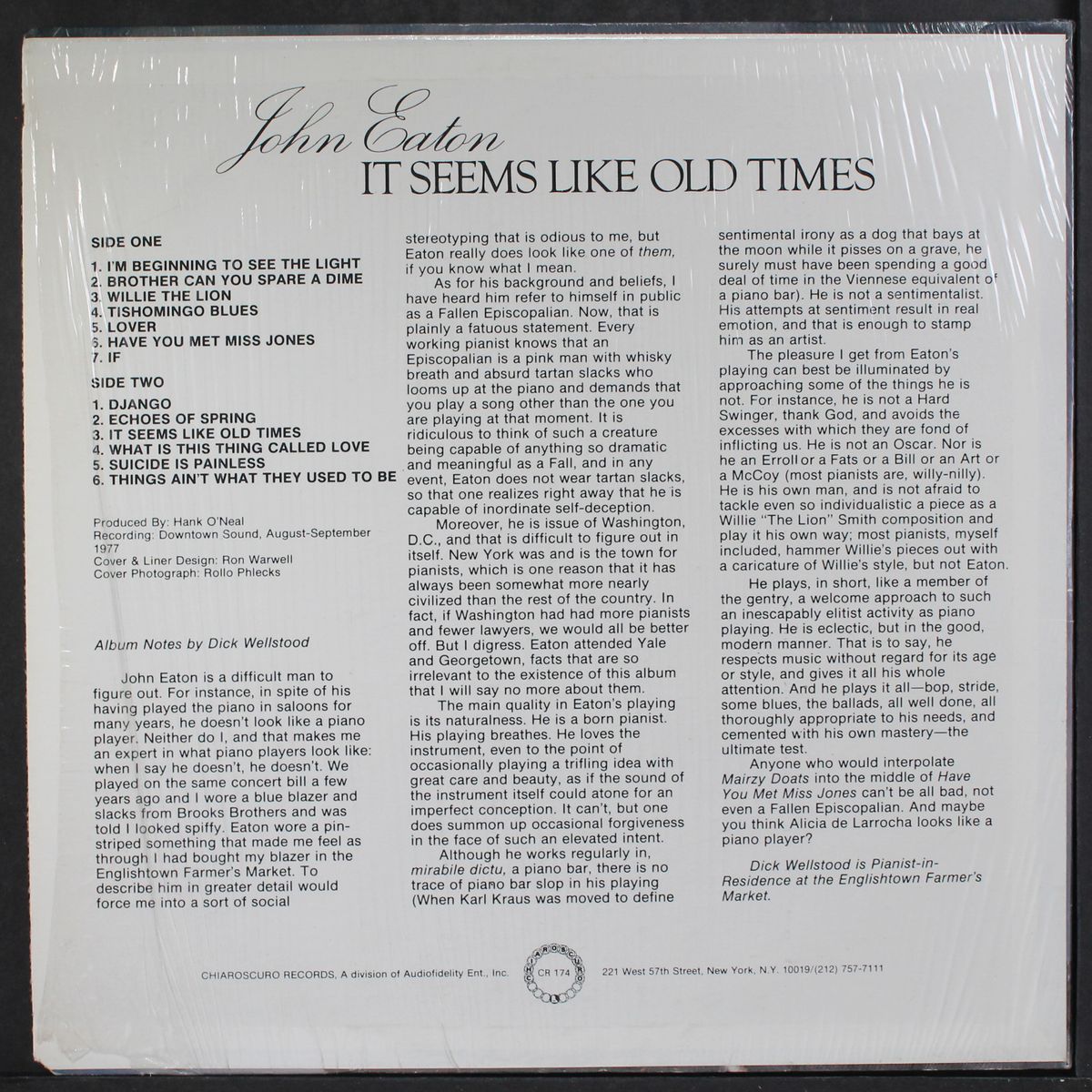 it seems like old times by JOHN EATON