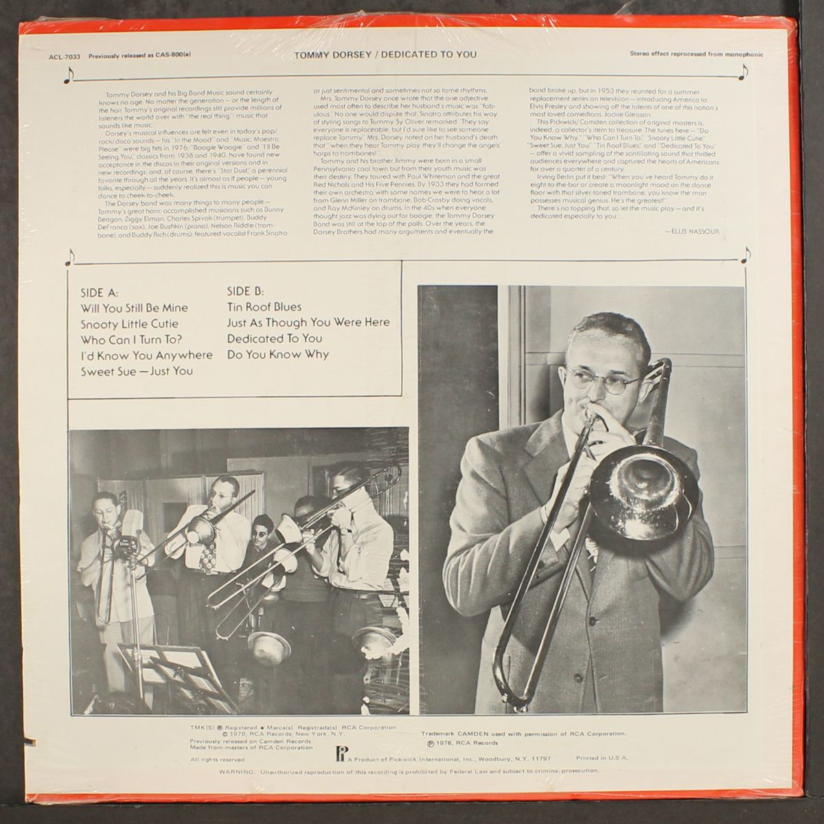 dedicated to you by TOMMY DORSEY